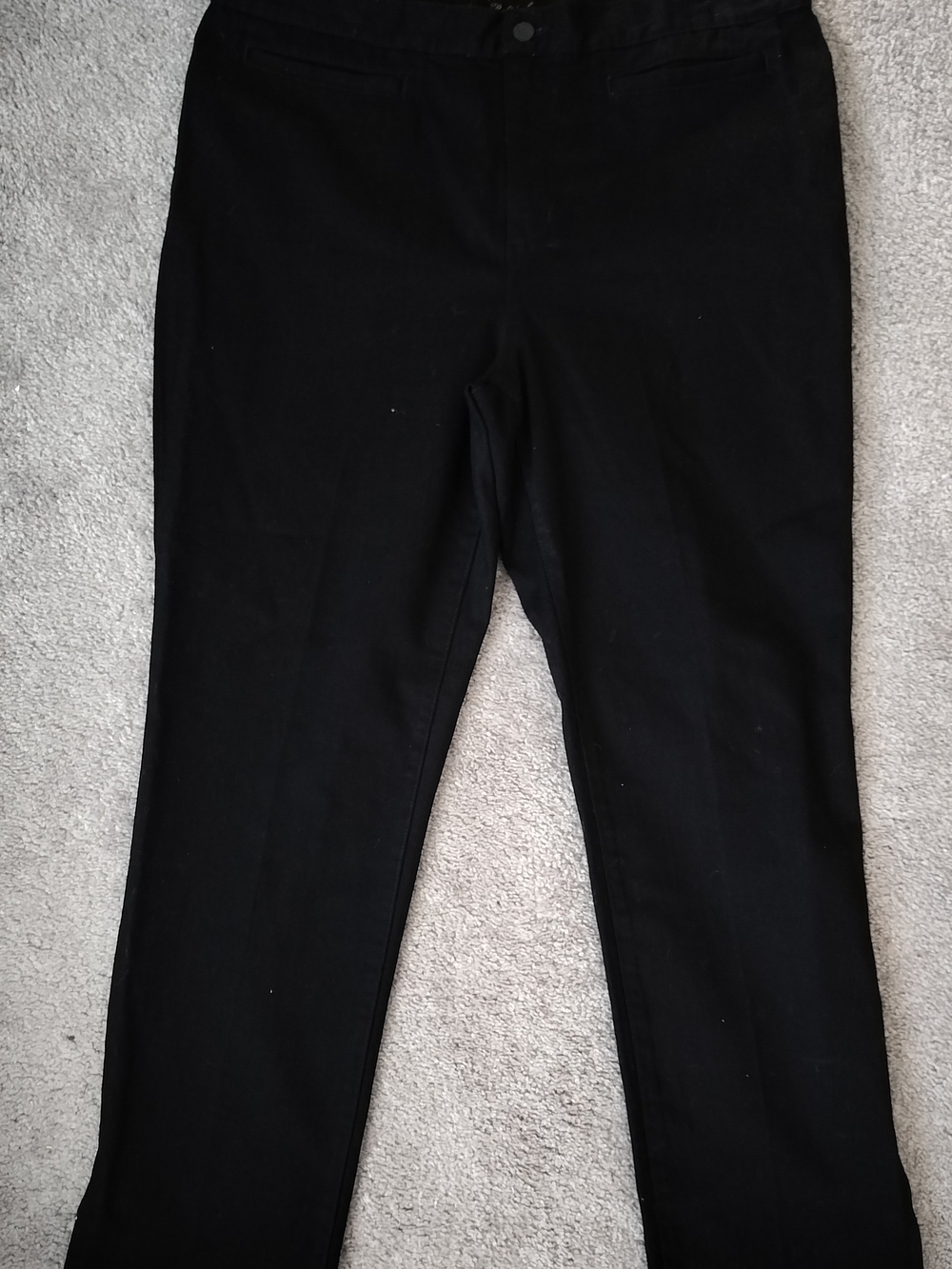 Lauren Ralph Lauren Women's 14 Black Straight Leg Pants Ankle Zip Stretch